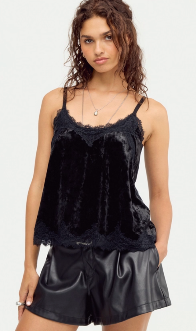 Date Night Ready Tank - Charcoal Velvet