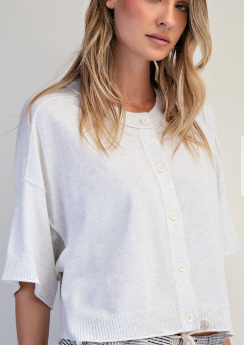 Chelsea Crew Neck Cashmere Cardi Top