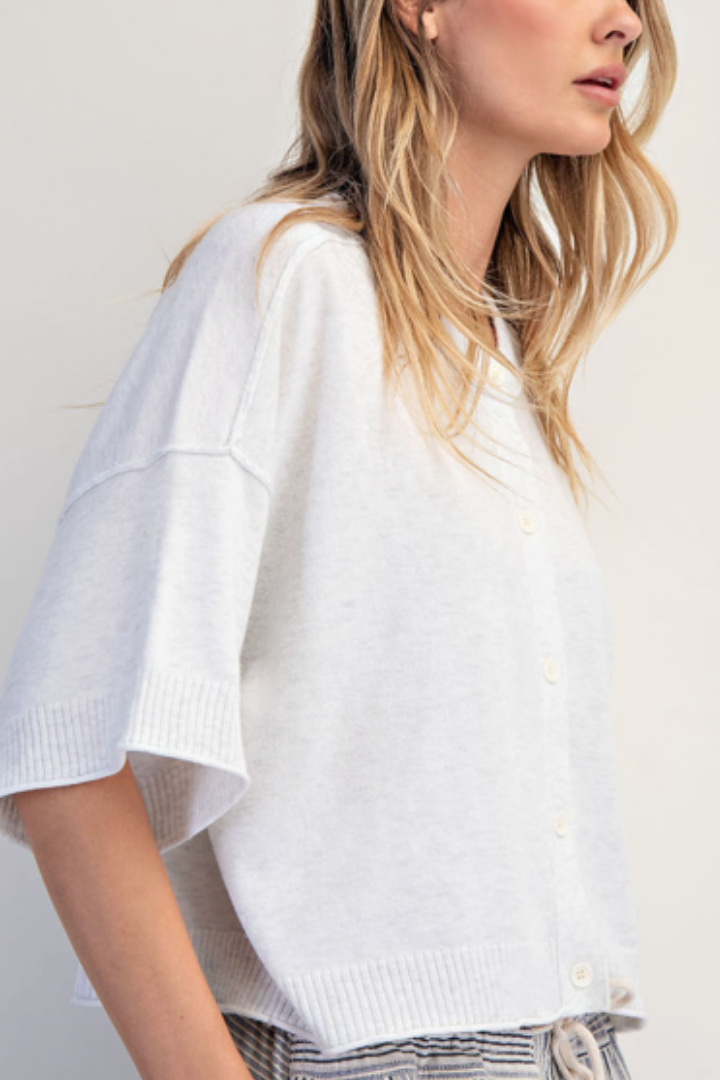 Chelsea Crew Neck Cashmere Cardi Top