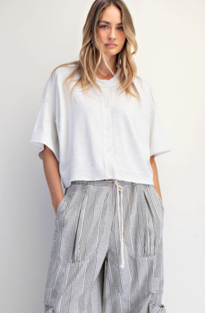 Chelsea Crew Neck Cashmere Cardi Top