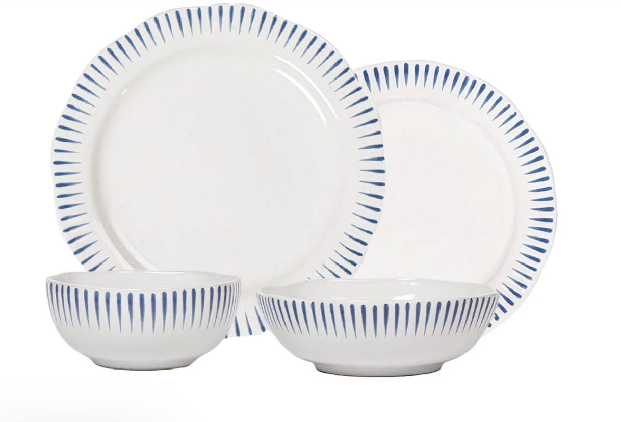 Sitio Stripe Dinnerware 4 pc Place Setting