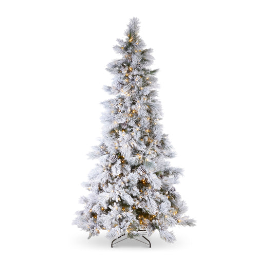 9' Quick Connect Pre-Lit Flocked Pine Tree
