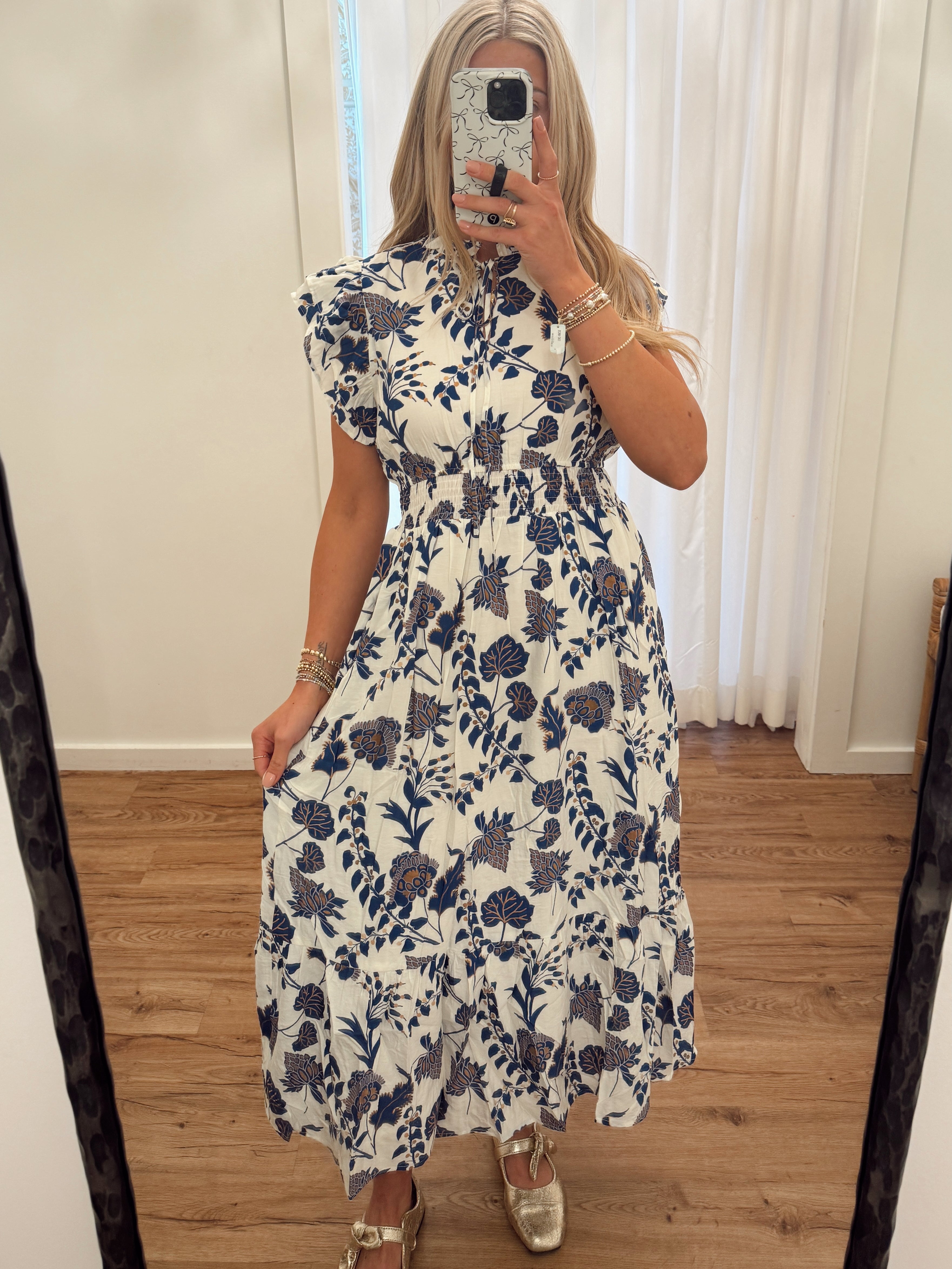 Allyson Floral Tiered Ruffle Sleeve Maxi Dress