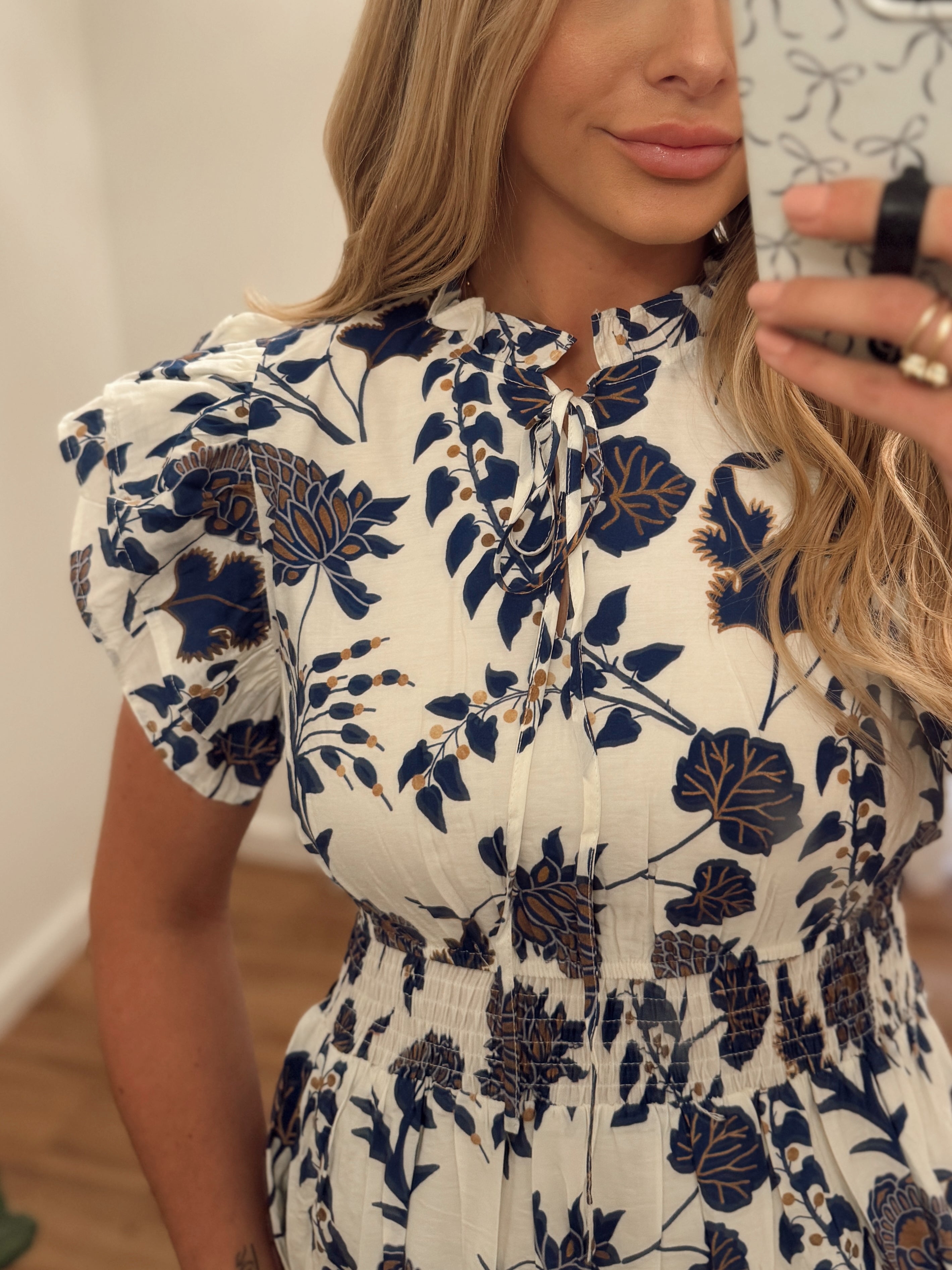 Allyson Floral Tiered Ruffle Sleeve Maxi Dress