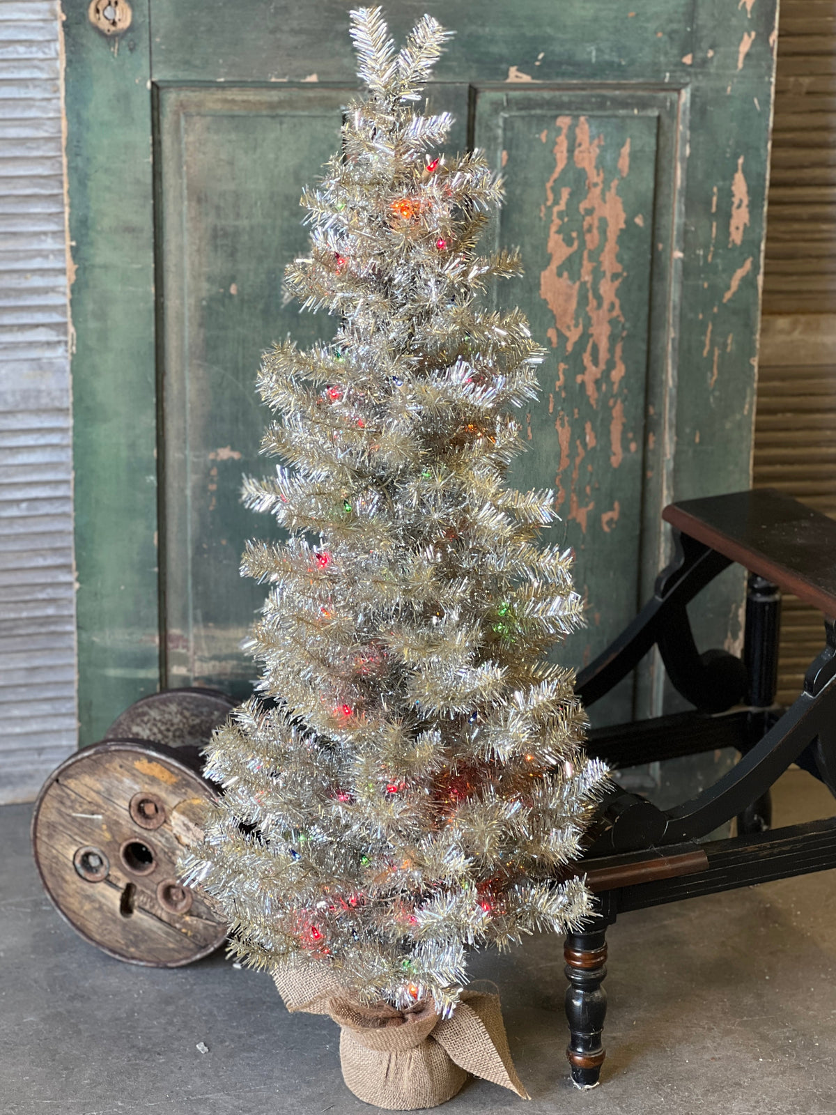 48" Pre-Lit Tinsel Tree - Multi