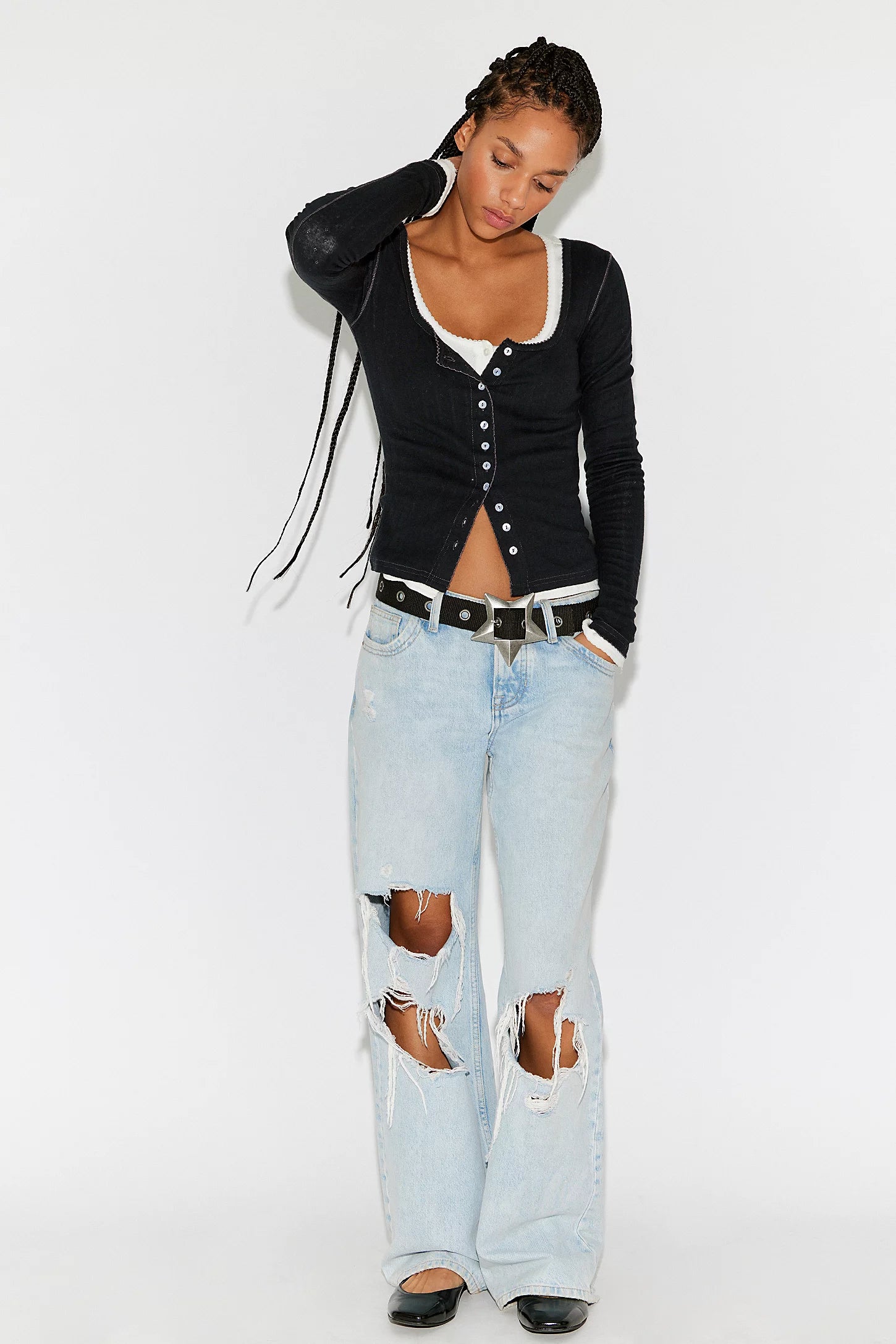 Free People End Game Pointelle Long Sleeve