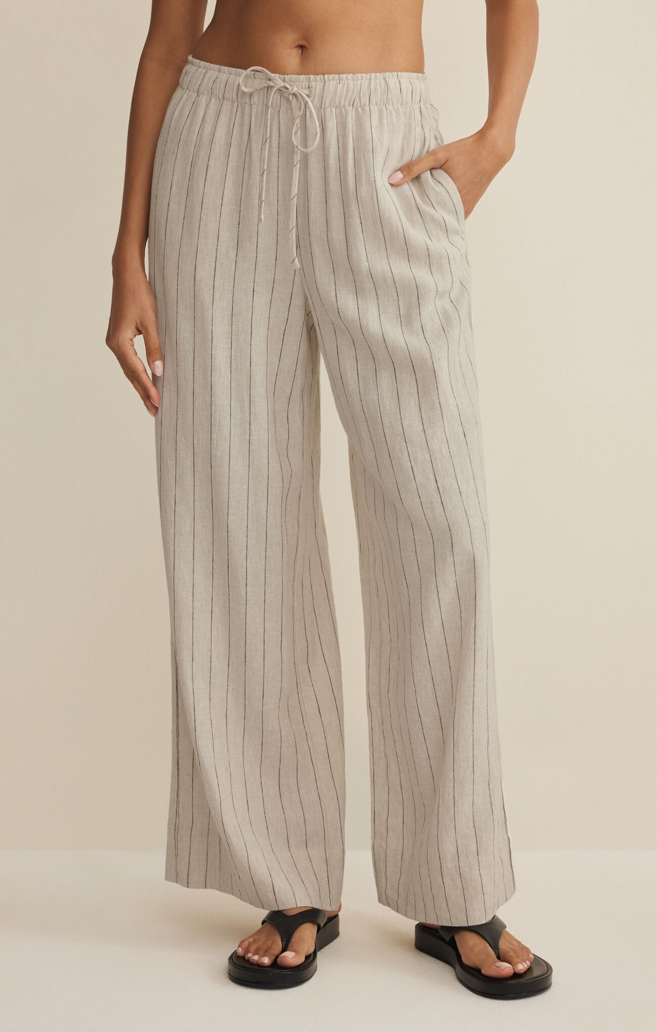 Z Supply Henri Striped Linen Wide Leg Pant
