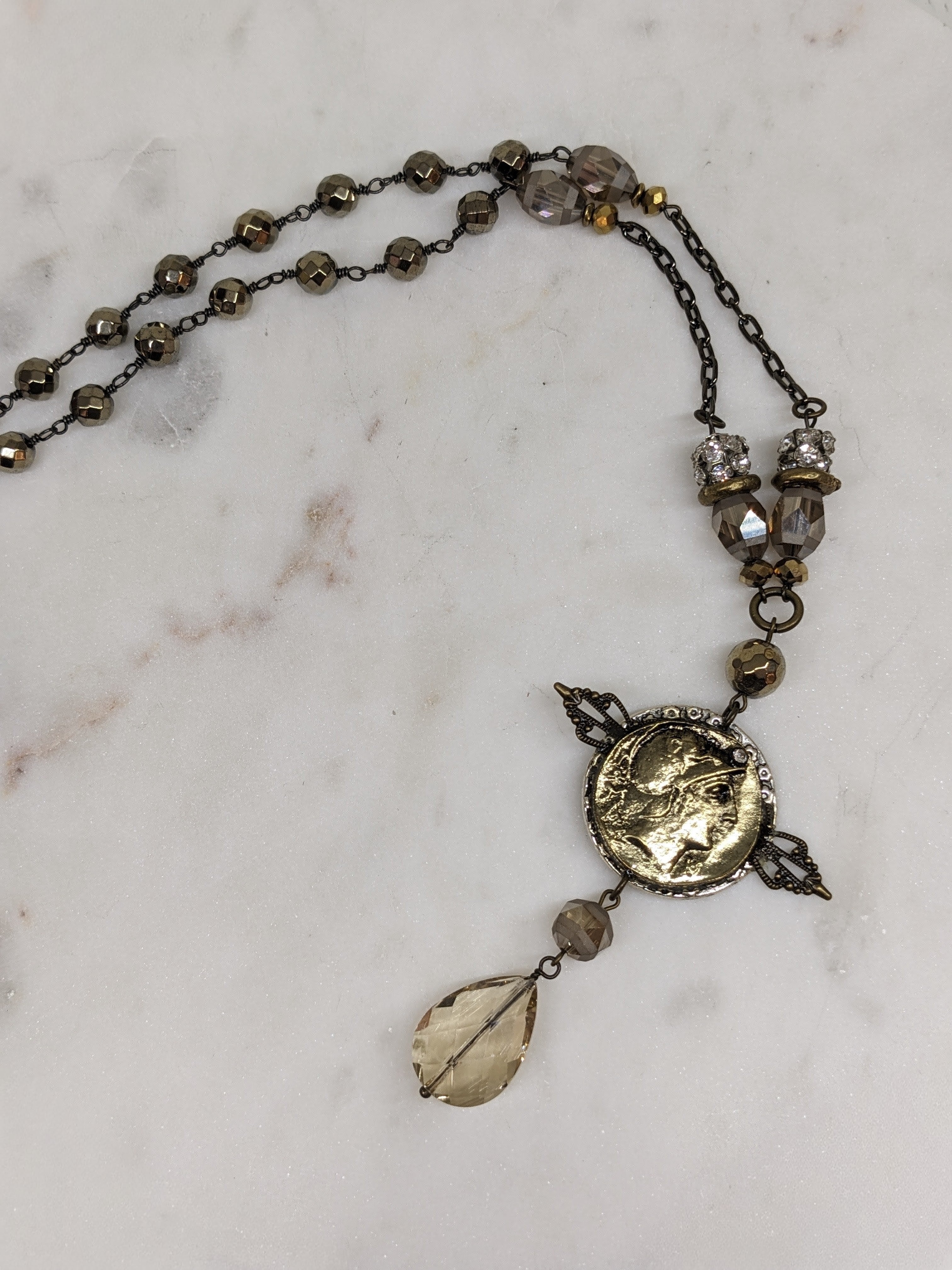 Roman Coin Statement Necklace