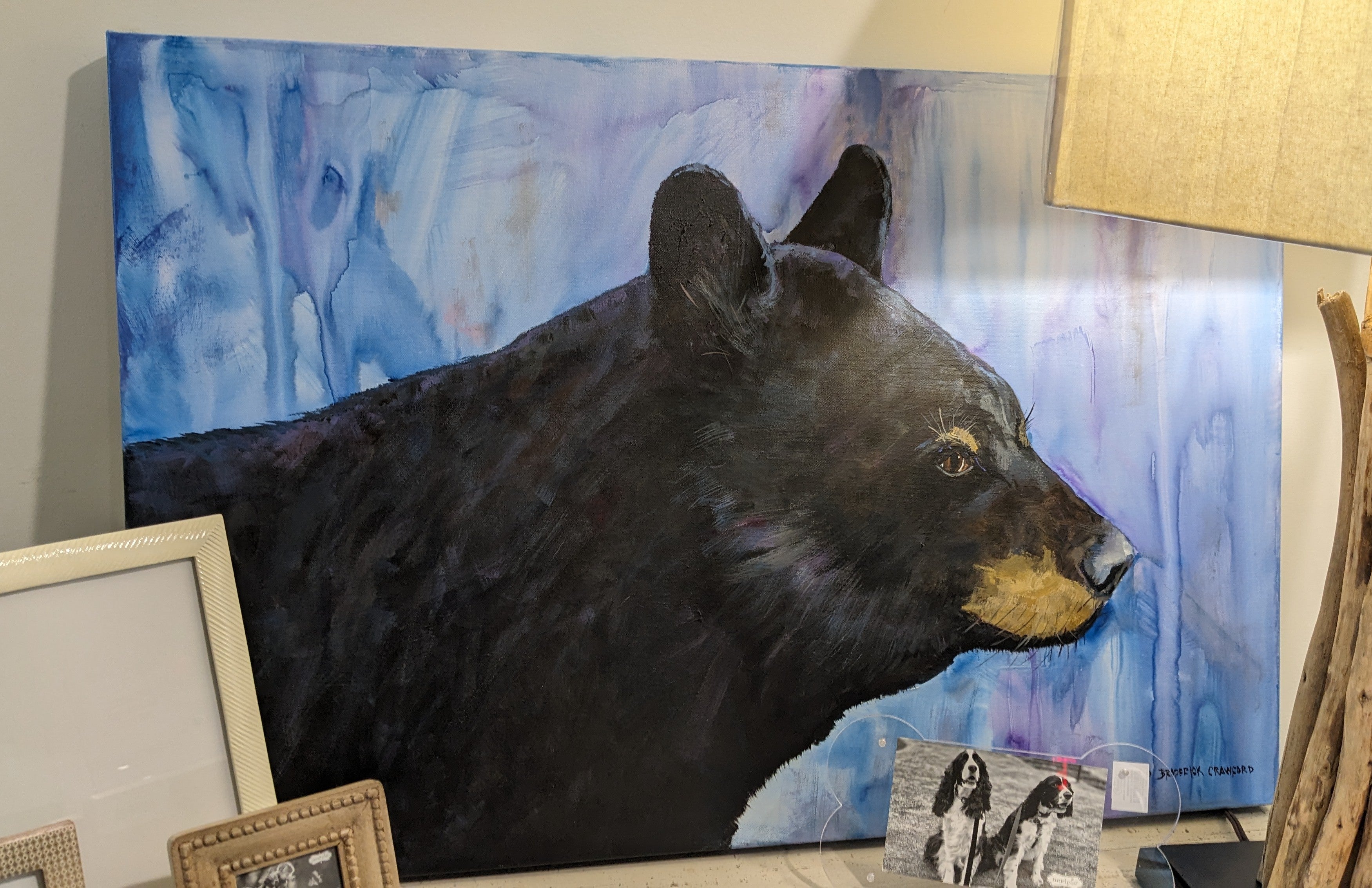 Black Bear Up Close Painting by Broderick Crawford