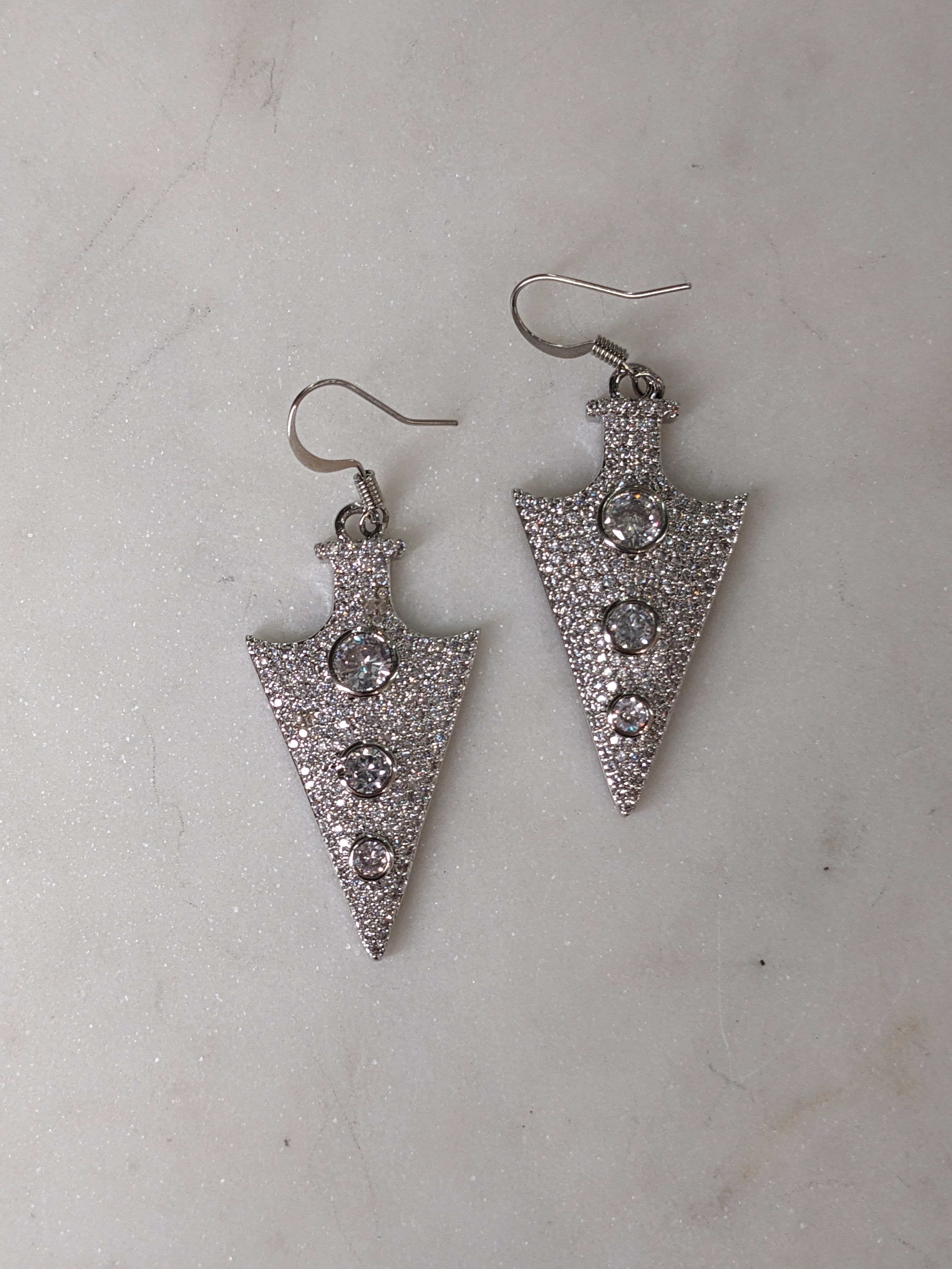 Arrowhead Pave Drop Earrings