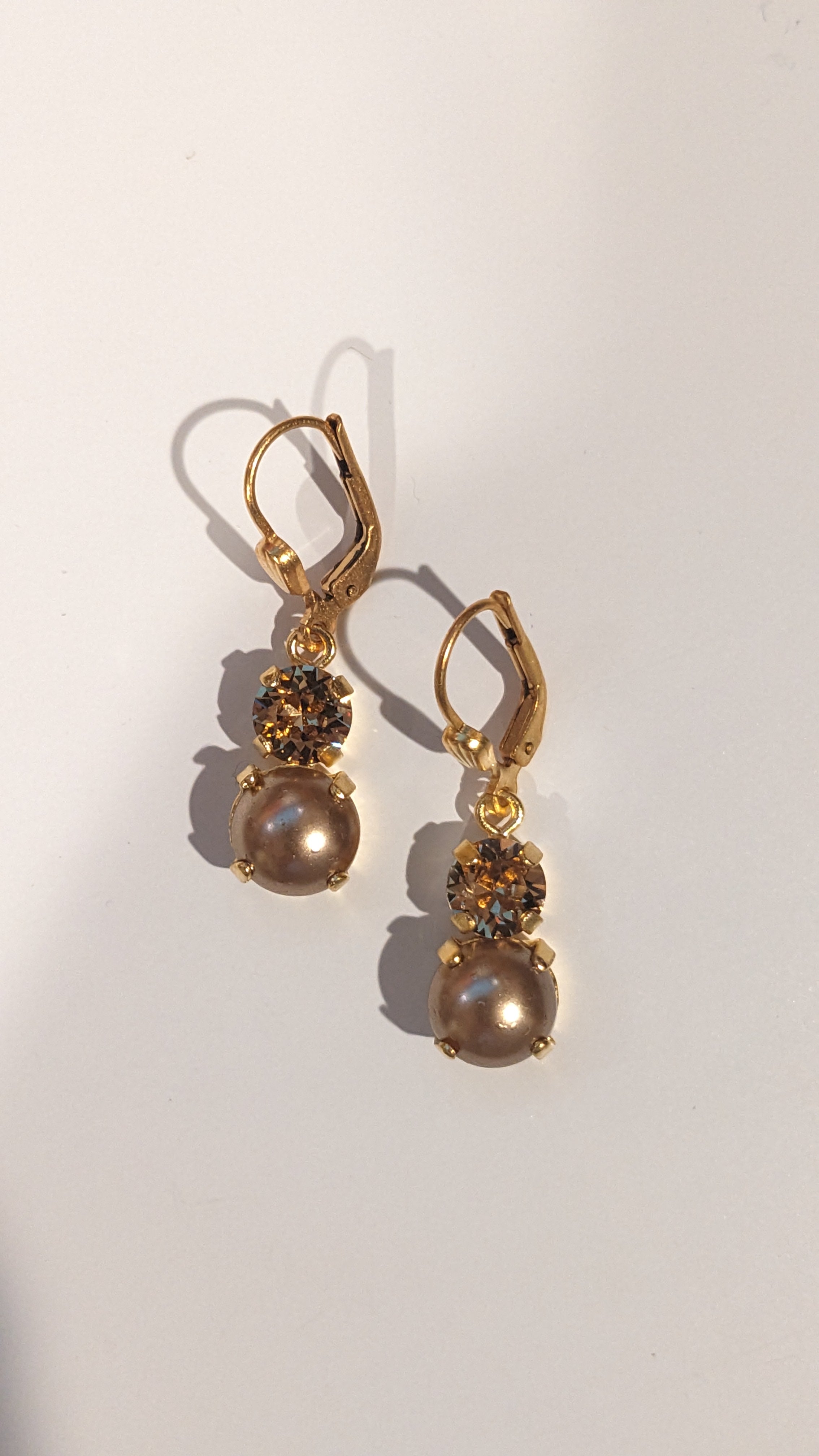 Pearl & Crystal Drop Earrings