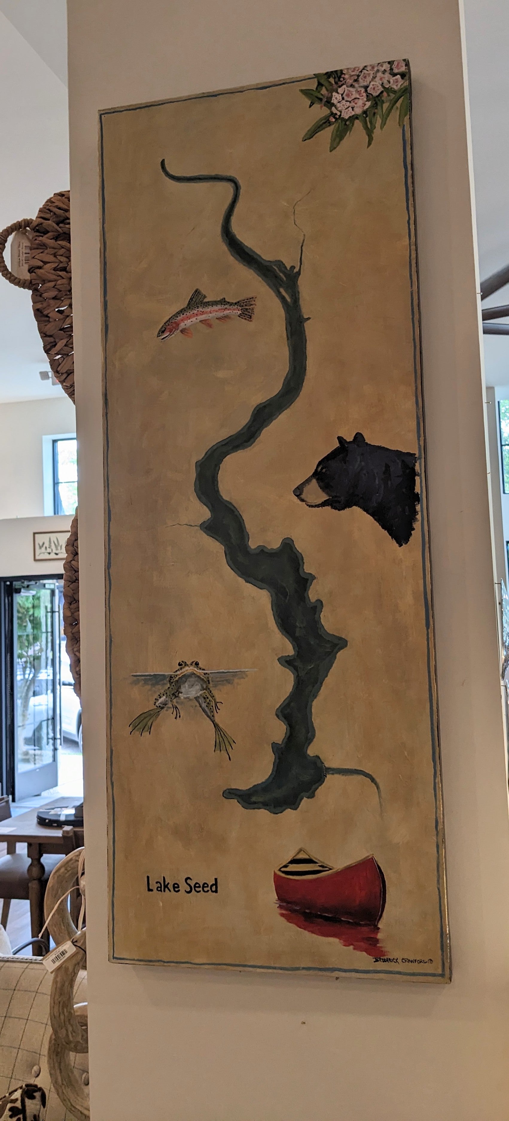 Map of Lake Seed Painting by Broderick Crawford
