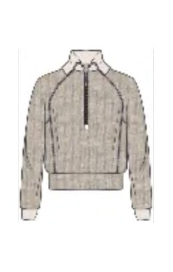 SPANX AirEssentials Half Zip - Bone Heather