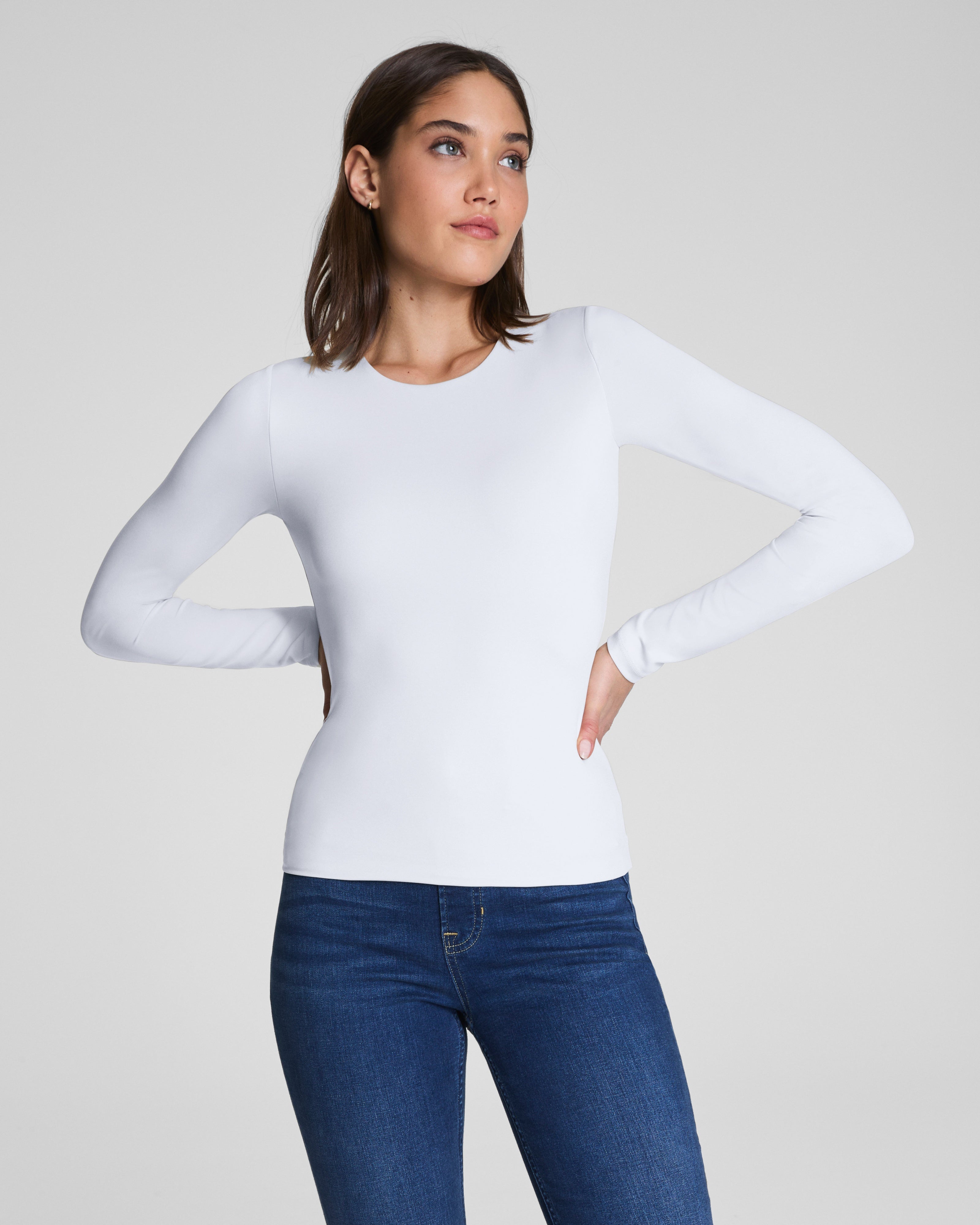 SPANXsmooth Jersey Crewneck Long Sleeve Top