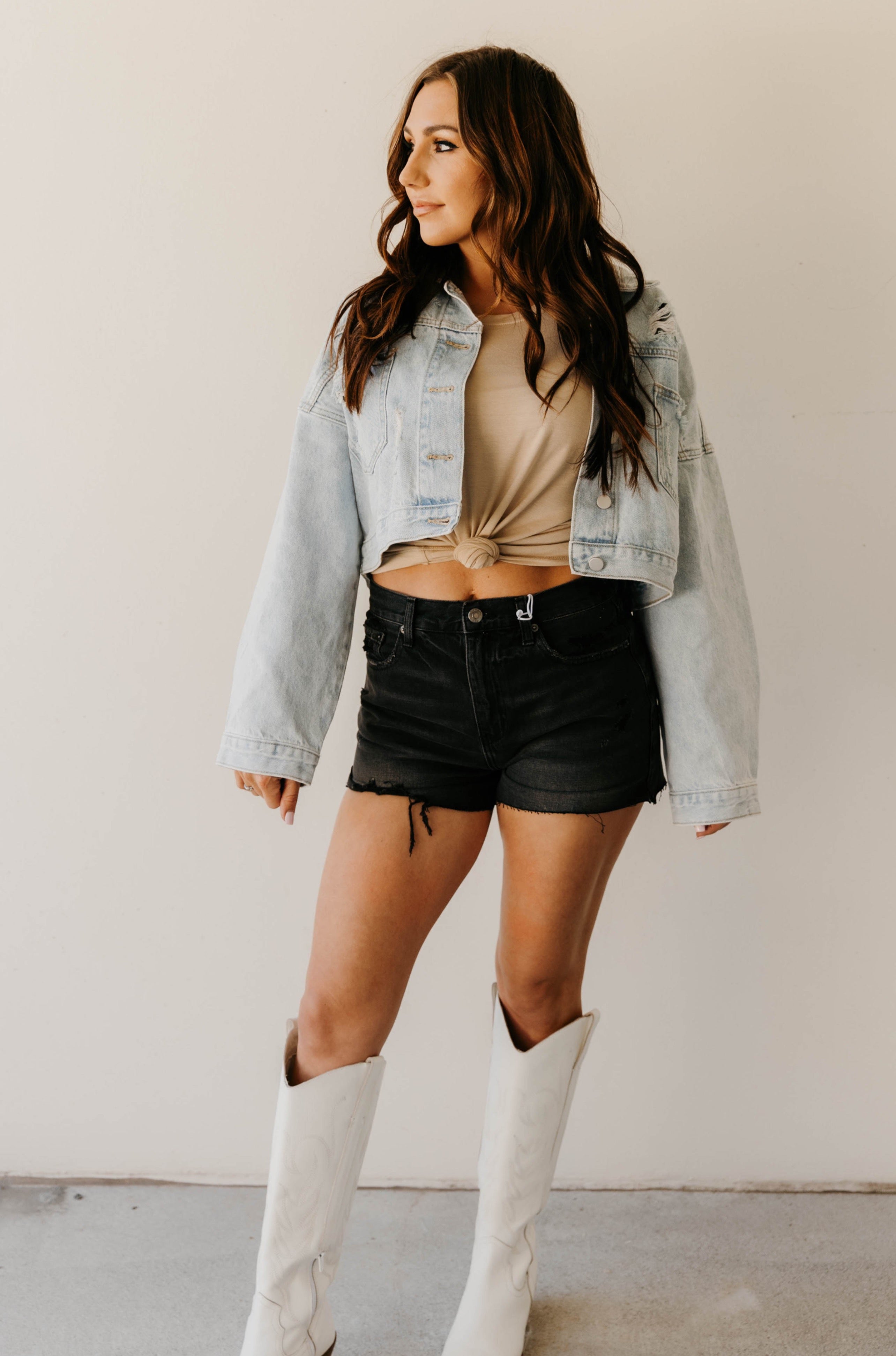 Jade Rhinestone Fringe Denim Jacket - Final Sale 40% off in cart
