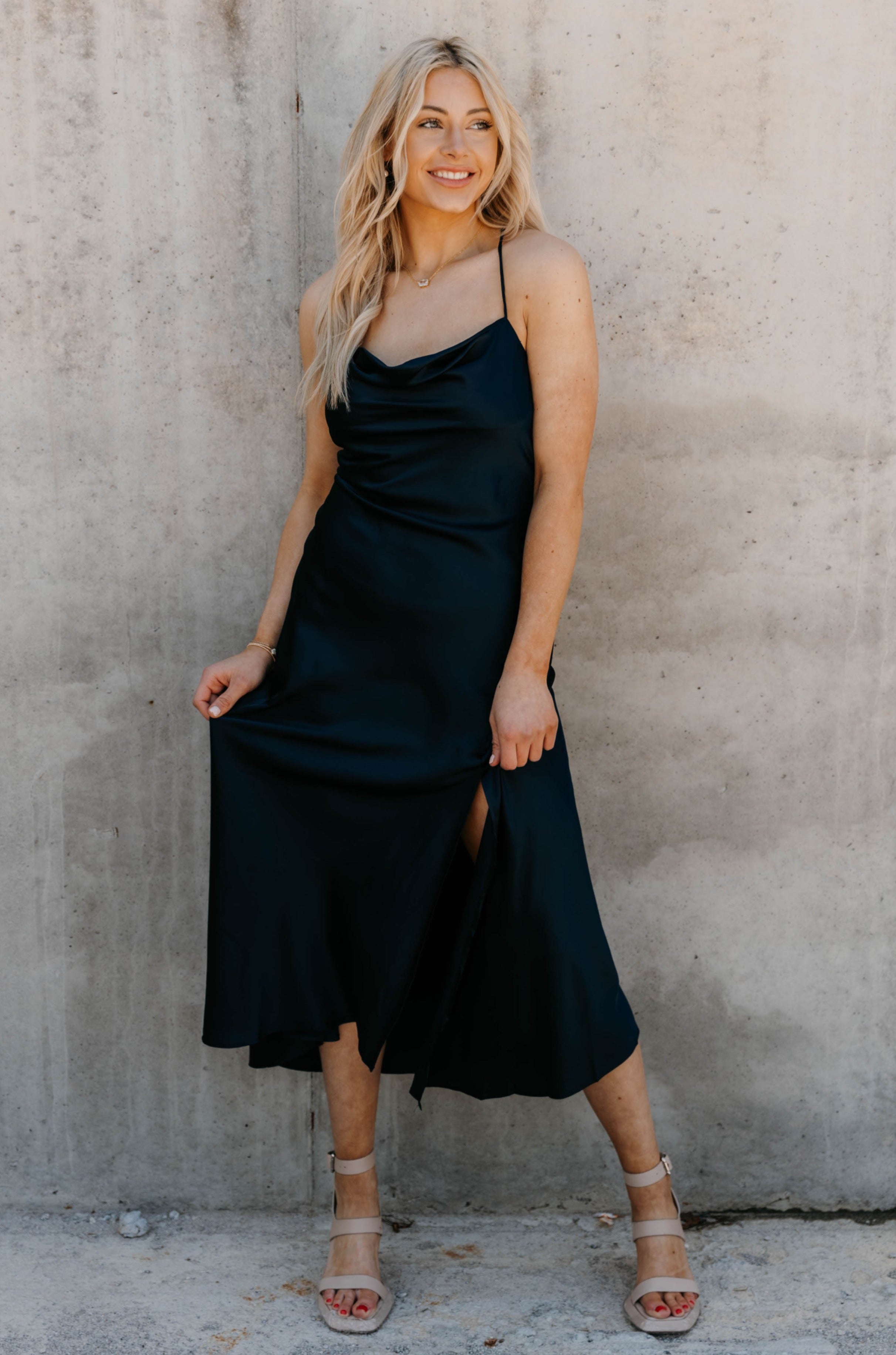 Gaia Solid Midi Dress