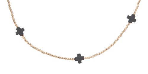 Signature Cross Gold Pattern 2mm Bead Bracelet