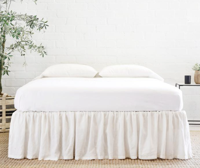 Gathered Linen Bedskirt - Final Sale 40% off in cart
