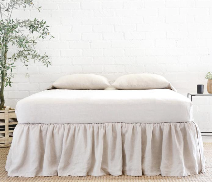 Gathered Linen Bedskirt - Final Sale 40% off in cart