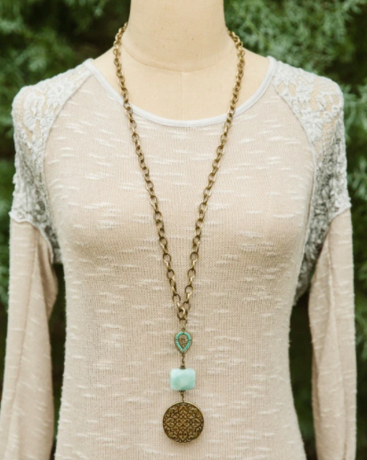 Inspire Designs Floral Medallion Necklace - Final Sale