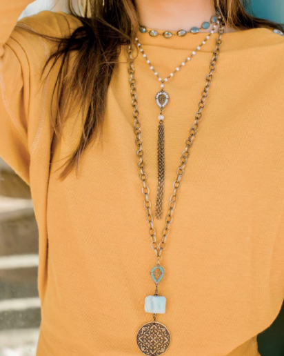 Inspire Designs Floral Medallion Necklace - Final Sale