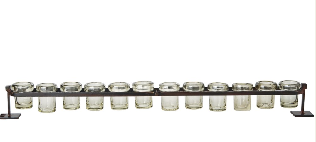 Jan Barboglio 12-Step Firedance Railroad w/ Handblown Votives