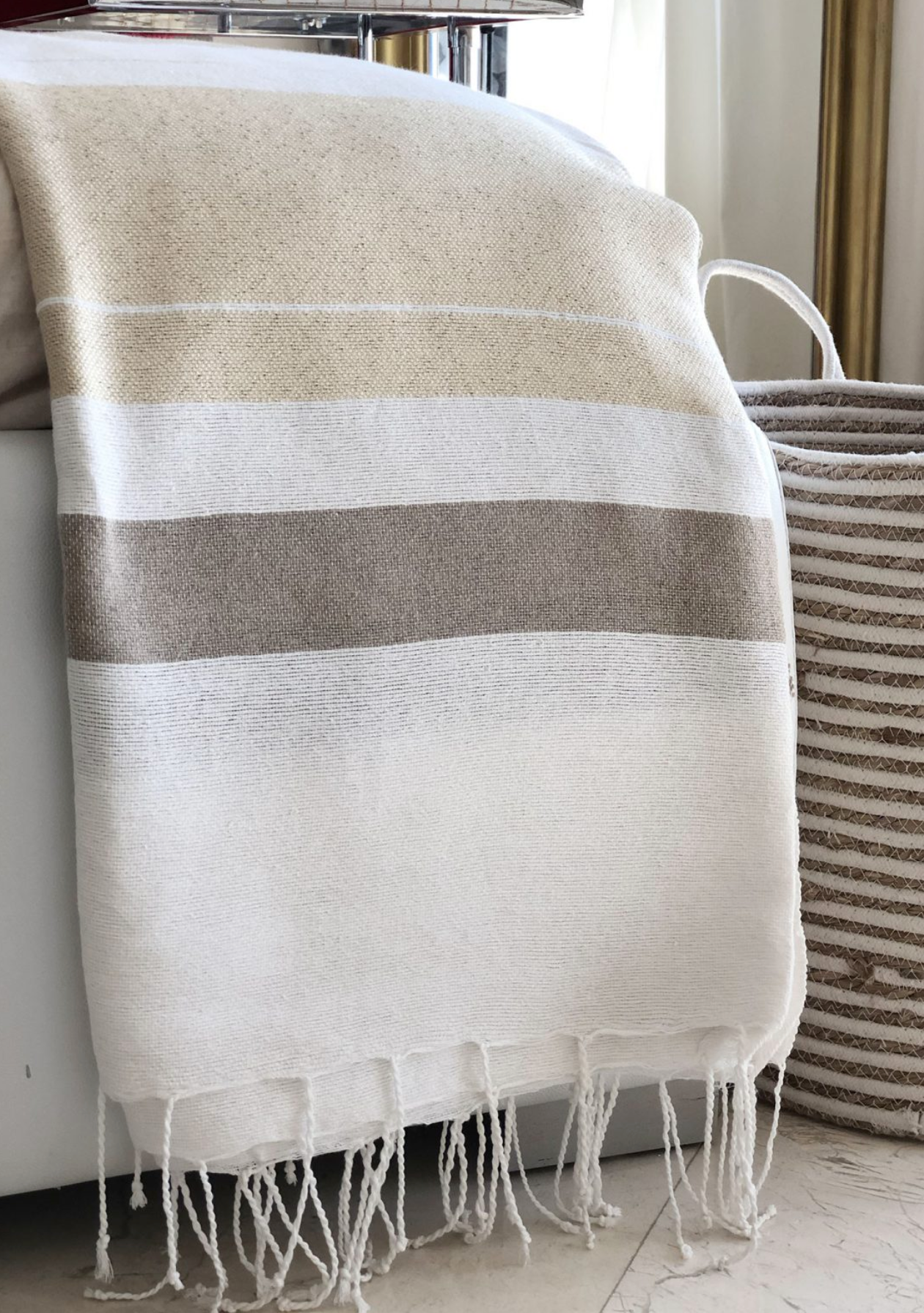 Throw Tricolor Stripes Bamboo and Cotton - Final Sale 30% off in cart