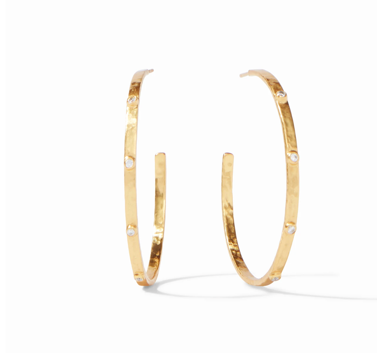 Julie Vos Crescent Stone Hoop Earrings