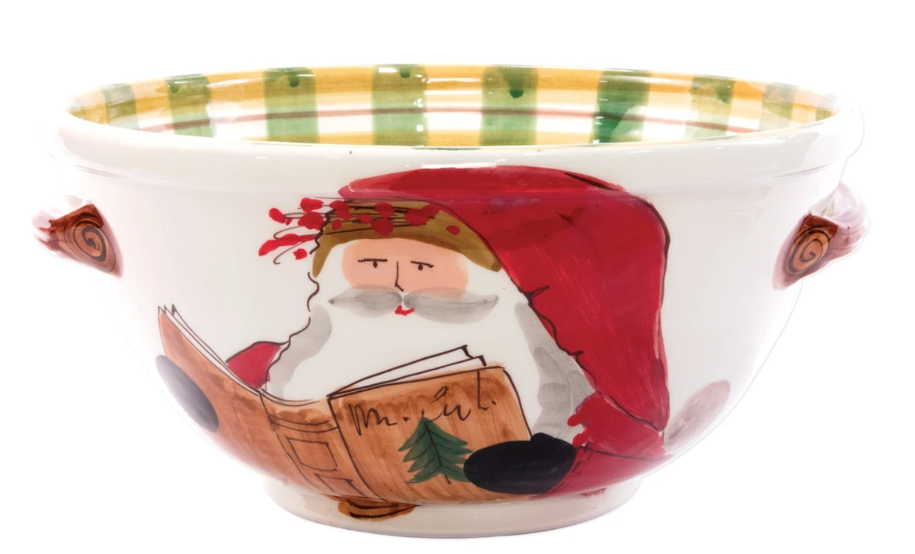 Vietri Old St. Nick Medium Handled Bowl