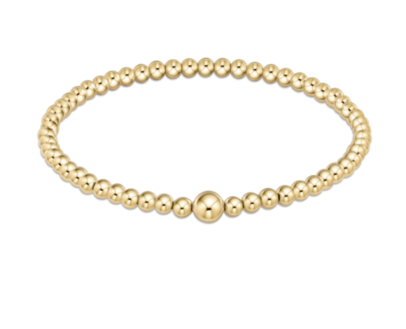 E Newton Classic Bead Bangle - Gold