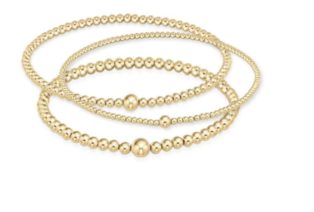 E Newton Classic Bead Bangle - Gold