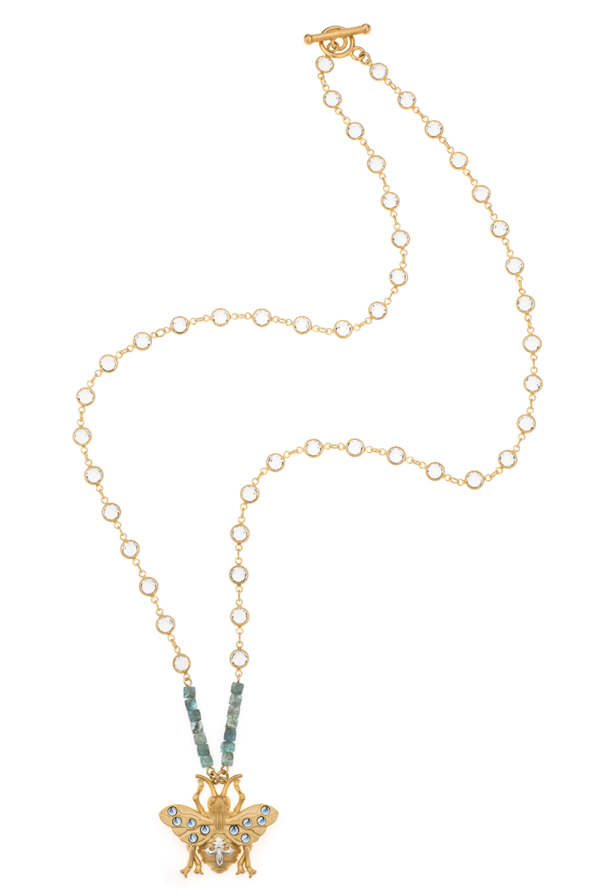Euro Crystal 30'' Necklace Bee Pendant