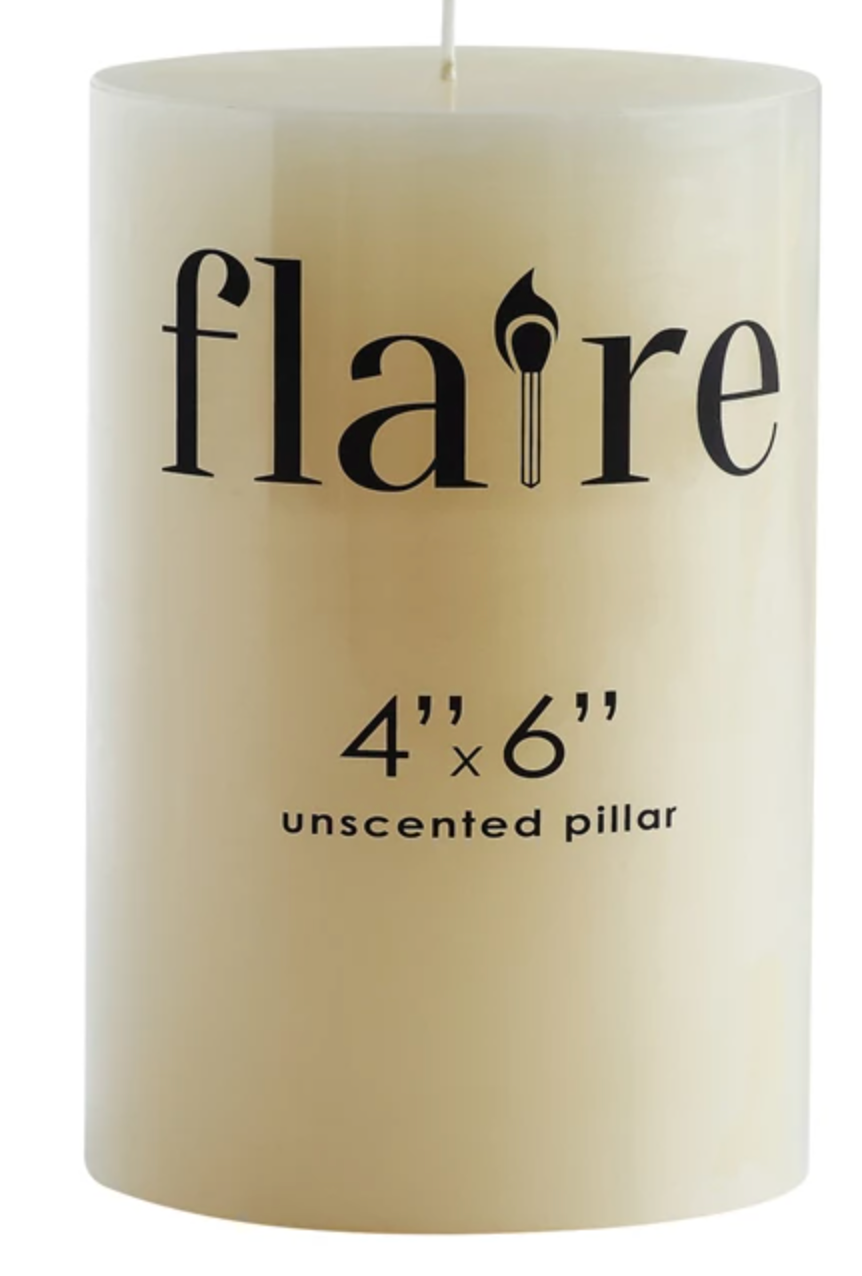 Unscented Pillar Candle 4"X6"