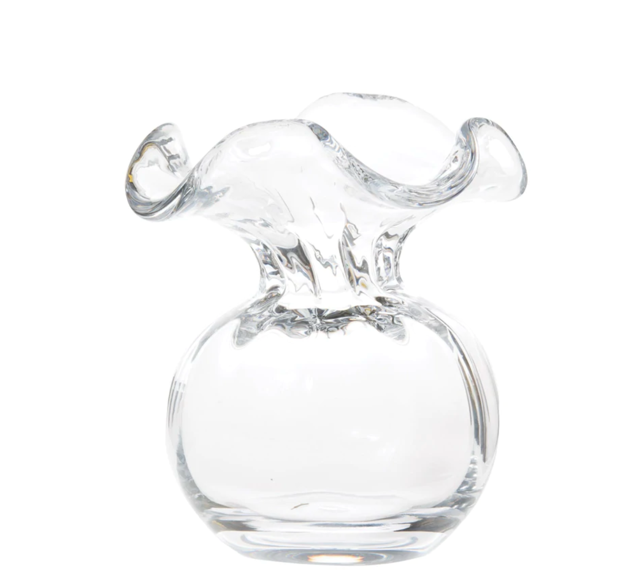 Vietri Hibiscus Glass Clear Fluted Vase