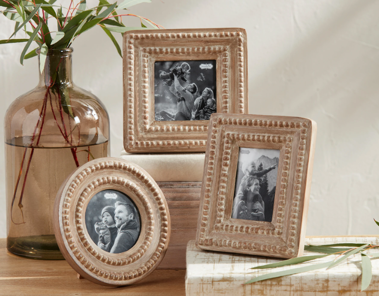 Beaded Wood Picture Frame