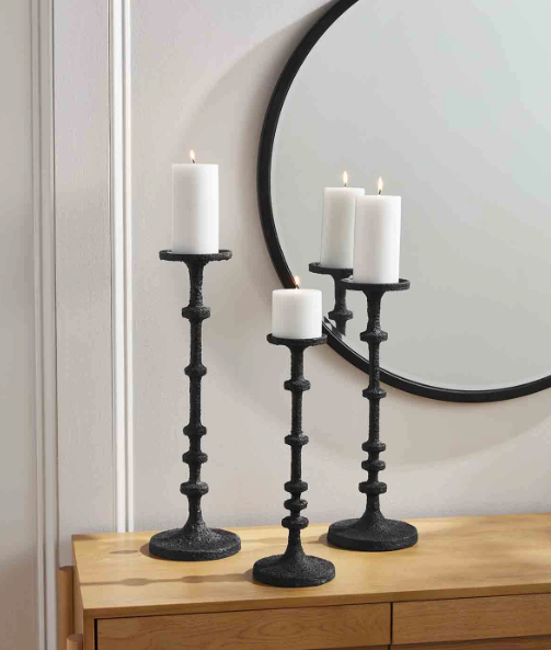 Black Metal Candlestick - Final Sale 40% off in cart