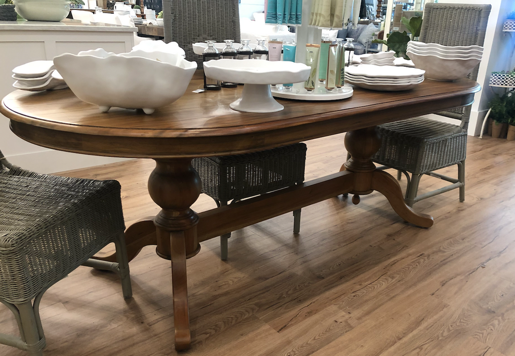 Farmhouse oval dining table deals