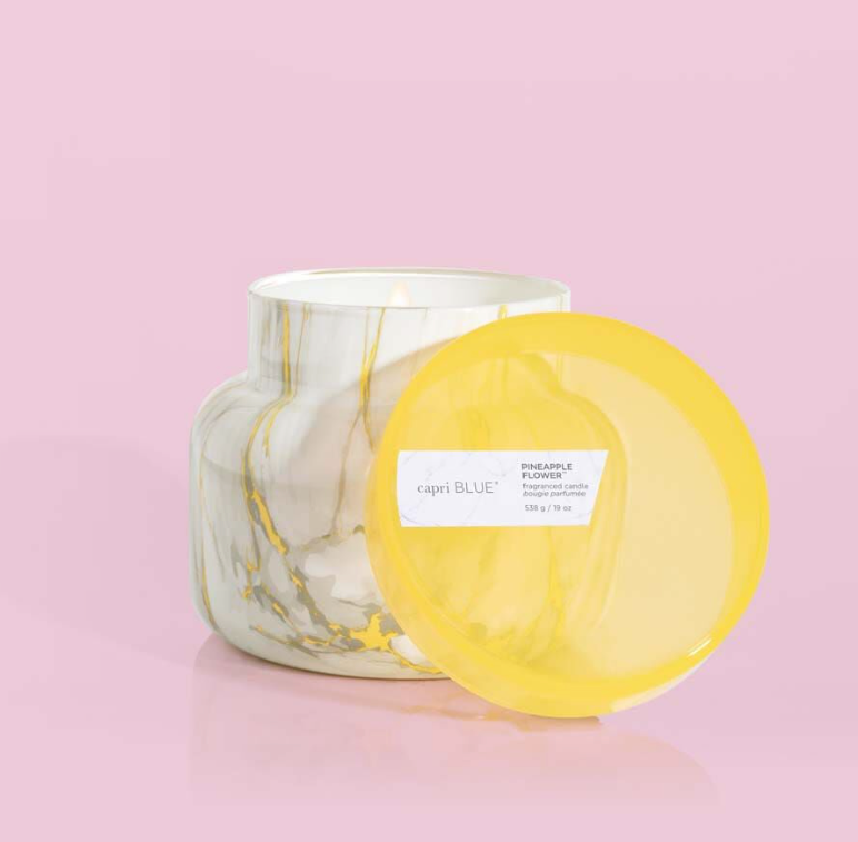 Capri Blue Pineapple Flower Marble Jar Candle