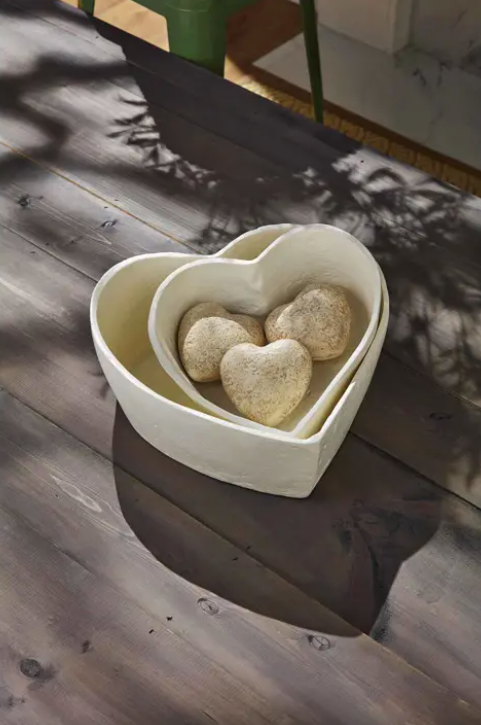 Heart Paper Mache Bowls
