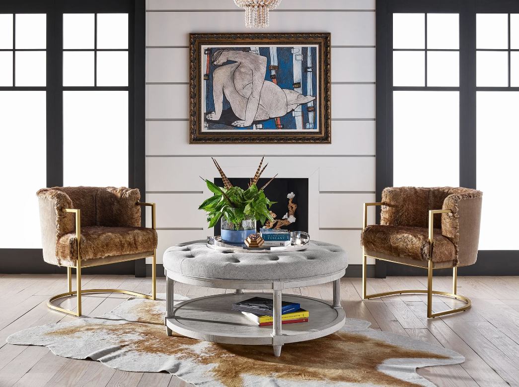 Lacie Round Ottoman - Final Sale 40% off in cart