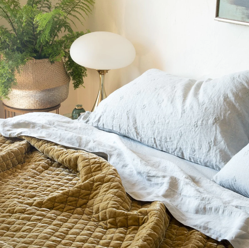 Silk Velvet Quilted Coverlet