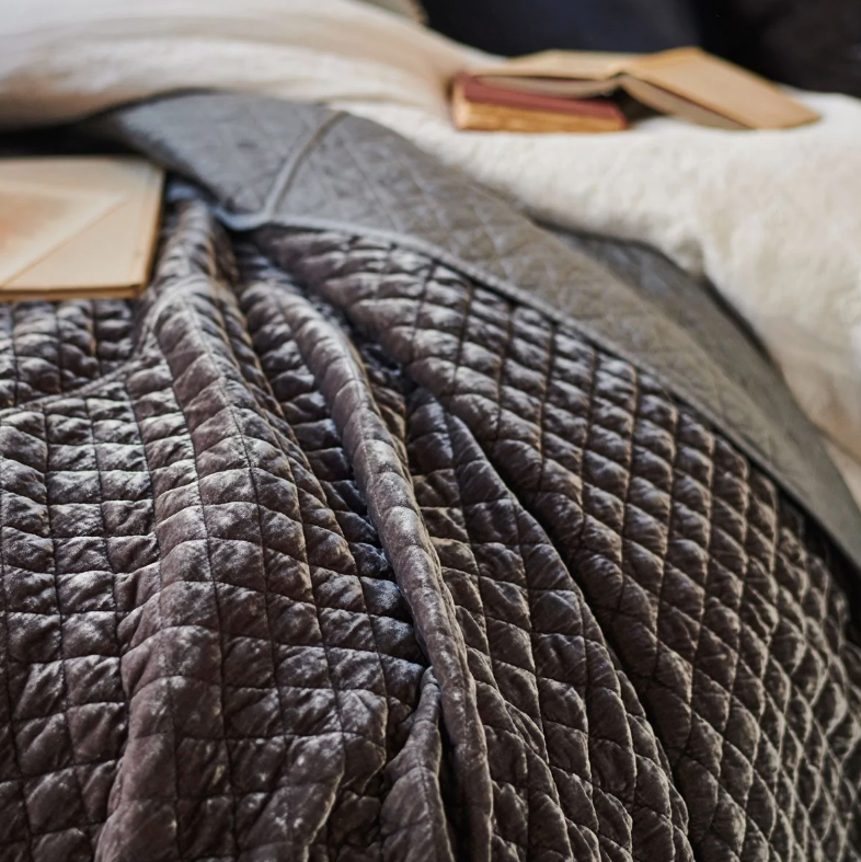 Silk Velvet Quilted Coverlet