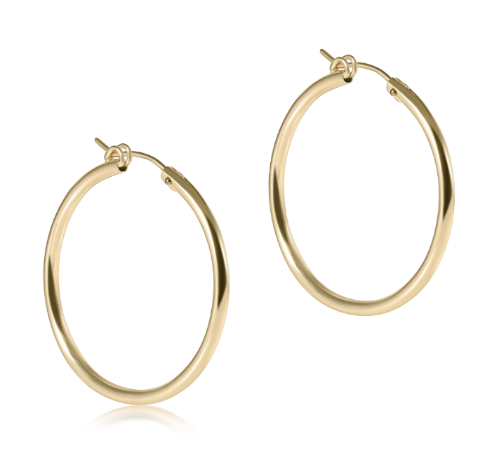 E Newton Round Hoop - Gold