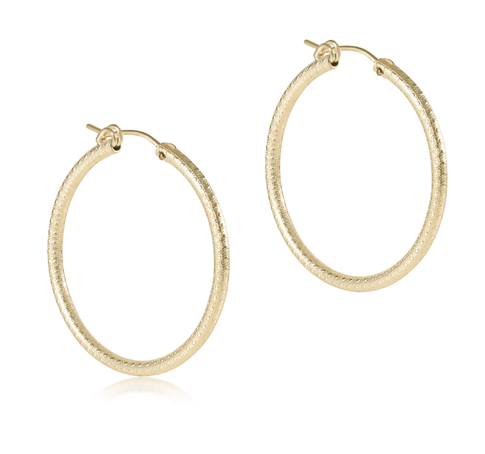 E Newton Round Hoop - Gold