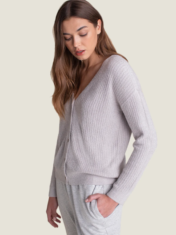 Barefoot Dreams CozyChic Lite V-Neck Button Cardigan - Final Sale 25% off in cart
