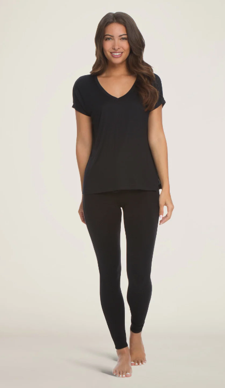 Barefoot Dreams Malibu Collection Modal Boxy V-neck Tee - Final Sale 30% off in cart