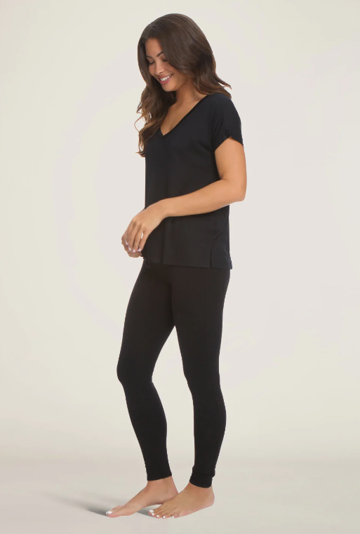 Barefoot Dreams Malibu Collection Modal Boxy V-neck Tee - Final Sale 30% off in cart