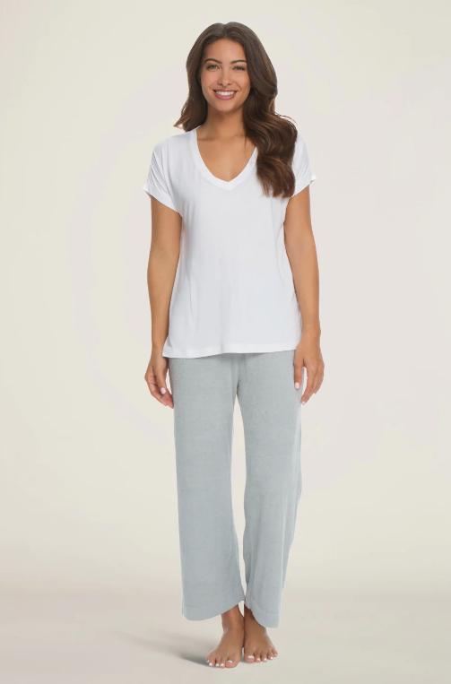 Barefoot Dreams Malibu Collection Modal Boxy V-neck Tee - Final Sale 30% off in cart
