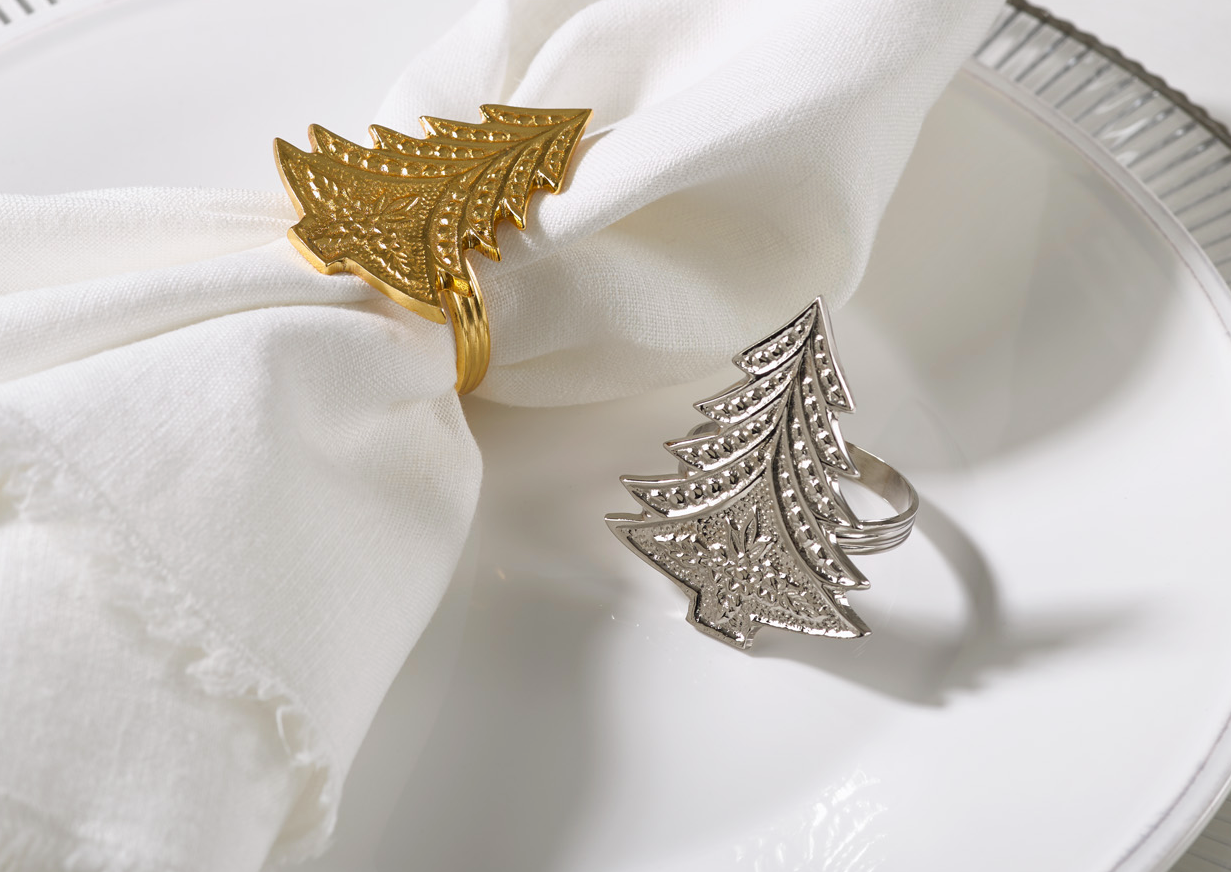 Christmas Tree Napkin Rings - Set of 4