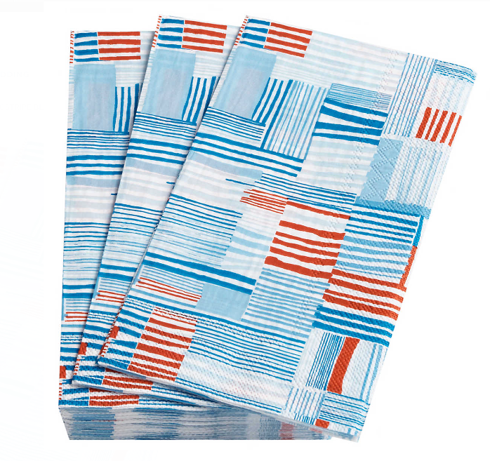 Block Stripe Blue Napkins - Final Sale 40% off in cart
